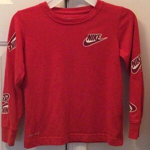 Nike Red Long Sleeve Tee with Iconic Swoosh